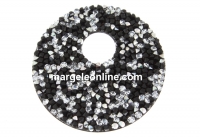 Swarovski, pand. fine rocks, black jet comet argent light, 40mm - x1