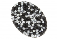 Swarovski, pand. rocks, black jet comet argent light, 36.5mm - x1