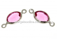 Swarovski, link pl. cu rodiu, oval, rose, 15mm - x2