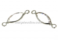 Swarovski, link pl. cu rodiu, navette, crystal, 16.5mm - x2