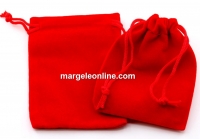 Saculet catifea, rosu, 9x7cm - x5