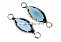 Swarovski, link pl. cu rodiu, navette, montana, 16.5mm - x2