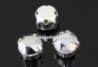 Swarovski, chaton montees light chrome, 6mm - x10