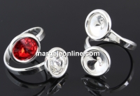 Baza inel argint 925 pl. cu rodiu, 2 rivoli Swarovski 8-8mm - x1