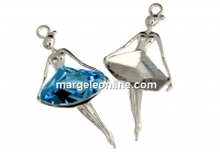 Baza pandantiv 925 pl. cu rodiu, balerina, Swarovski 4757 - x1