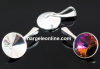 Baza pandantiv argint 925 cu bordura, rivoli Swarovski 6mm - x1