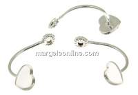 Extensie pentru cercei tija argint 925, cabochon inima 6mm - 1per