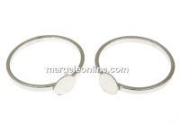 Baza inel argint 925 rodiat, platou cabochon 6mm, interior 18mm - x1
