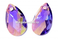 Swarovski, drop pendant, tanzaniteaurora borealis, 16mm - x1