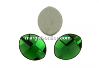 Swarovski, cabochon frunza, dark moss green, 10x8mm - x1