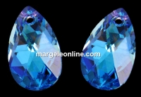 Swarovski, pandantiv picatura, aquamarine blue AB, 16mm - x1