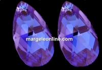 Swarovski, pandantiv picatura, tanzanite blue AB, 16mm - x1