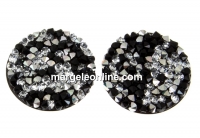 Swarovski, cabochon f. rocks, black jet comet argent light, 19.5mm - x1
