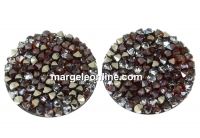 Swarovski, cabochon f. rocks, red magma met. gold, 19.5mm - x1