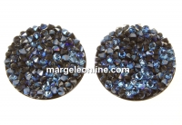 Swarovski, cabochon f. rocks, black moonlight, 19.5mm - x1