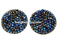 Swarovski, cabochon f. rocks, black bermuda blue, 19.5mm - x1