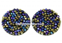 Swarovski, cabochon f. rocks, black heliotrope, 19.5mm - x1