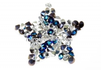 Swarovski, fine rocks pendant, jet bermuda blue comet argent light, 22mm - x1