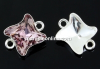 Baza link argint 925, patrat pt Swarovski 4485 de 10.5mm - x1