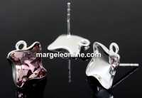 Tortite argint 925 patrat cu za pt Swarovski 4485 de 10.5mm - x1per