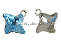 Baza pandantiv ag 925 rodiat, romb, Swarovski 4485 de 10.5mm - x1