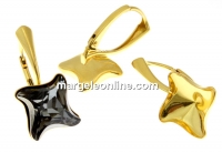 Tortite ag 925 aurit, patrat, pt Swarovski 4485 de 10.5mm - x1per