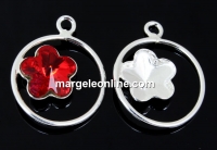 Baza pandantiv argint 925 pt fancy flower Swarovski 10mm, stg - x1
