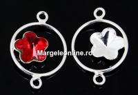 Link, base, 925 silver, for Swarovski flower fancy 10mm, dr - x1