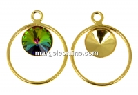 Baza pandantiv ag. 925 pl. cu aur pt rivoli Swarovski 8mm, sus- x1