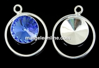 Baza pandantiv argint 925 pt rivoli Swarovski 10mm, sus- x1