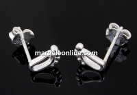 Tortite cercei picioruse cu fluturasi inclusi, argint 925, 7.7mm - x1per