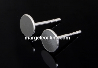 Tortite cercei rotund, argint 925, platou 6mm - x1per
