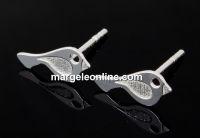 Tortite cercei pasarica, argint 925, 11.5mm - x1per