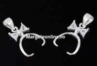 Sistem prindere pandantiv cu cristale, argint 925, 21mm - x1