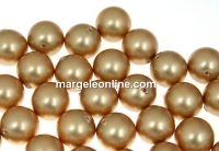 Perle Swarovski cu un orificiu, vintage gold, 12mm - x2