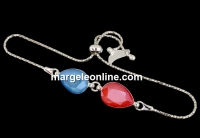Baza bratara argint 925, pt 2 Swarovski 4320 de 14x10mm - x1