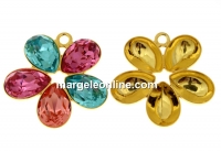 Baza pandantiv ag925 pl cu aur, pt 5 Swarovski 4320 de 10x7mm - x1