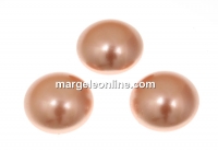 Swarovski, cabochon perla cristal, rose peach, 10mm - x2