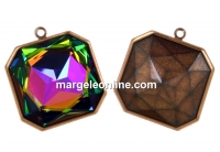 Baza pandantiv vintage cupru pt Swarovski 4675 de 23x23mm - x1