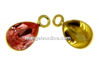 Baza pandantiv argint 925 pl cu aur, pt Swarovski 4320 de 10x7mm - x1