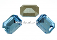 Swarovski, fancy rectangle, aquamarine, 14x10mm - x1