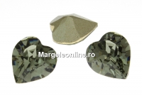Swarovski, fancy inima, black diamond, 11x10mm - x1