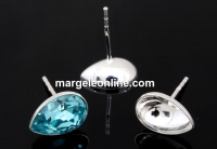 Tortite cercei ag 925, pt Swarovski 4320 de 14x10mm - x1per