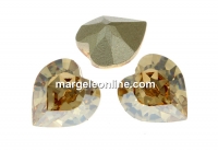 Swarovski, fancy chaton inima, golden shadow, 5.5mm - x4