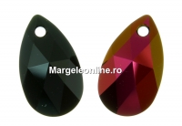 Swarovski, drop pendant, jet astral pink, 16mm - x1