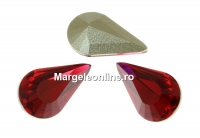 Swarovski, fancy rivoli Pear, scarlet, 6x3.6mm - x4