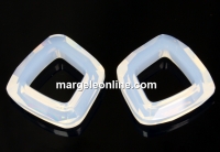 Swarovski, pandantiv cosmic square, white opal, 20mm - x1