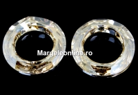 Swarovski, cosmic pendant ring, gold. sh. comet argent, 14mm - x1
