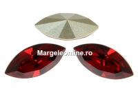 Swarovski navette, fancy chaton, scarlet, 10mm - x4