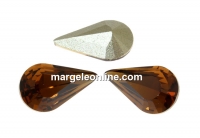 Swarovski, fancy rivoli Pear, smoked topaz, 13mm - x2